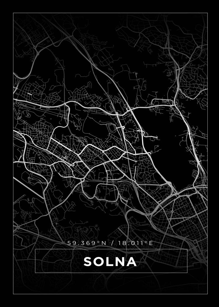 Bildverkstad Map - Solna - Black Poster