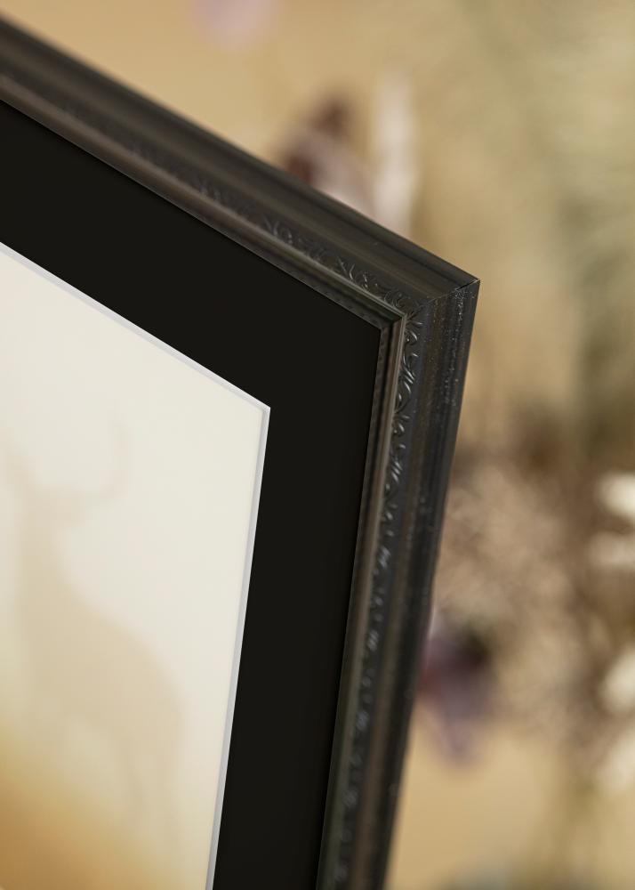 Ram med passepartou Frame Abisko Black 50x70 cm - Picture Mount Black 33x56 cm