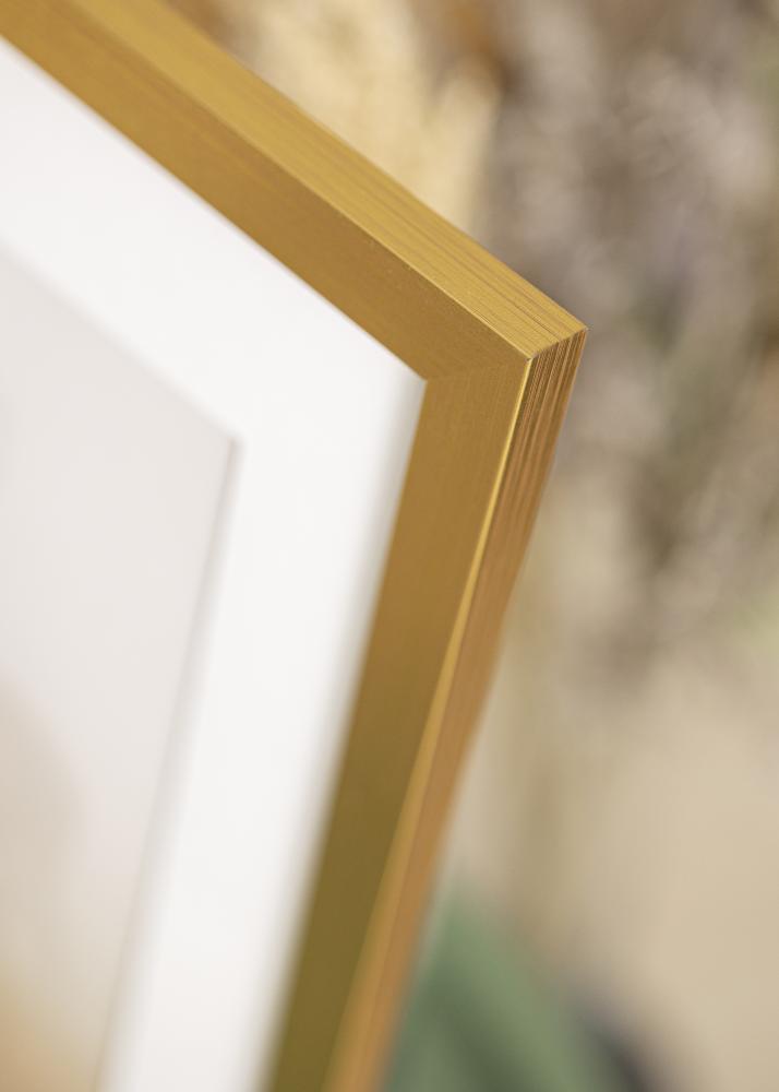 Ram med passepartou Frame Gold Wood 20x30 cm - Picture Mount White 10x20 cm