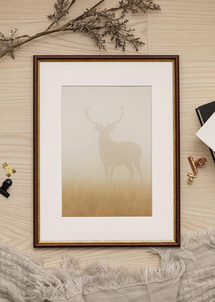 Ram med passepartou Frame Horndal Brown 40x60 cm - Picture Mount White 25x50 cm