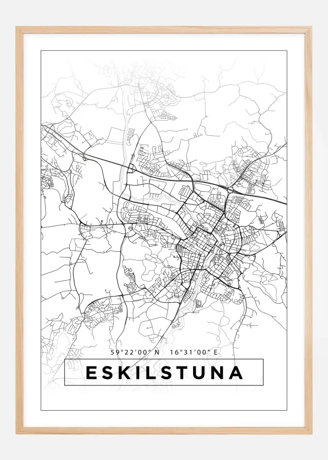 Bildverkstad Map - Eskilstuna - White Poster