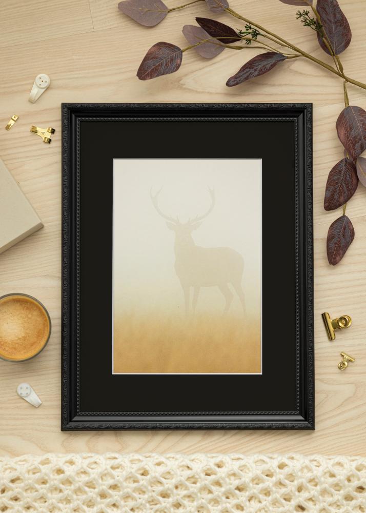 Ram med passepartou Frame Abisko Black 50x70 cm - Picture Mount Black 33x56 cm