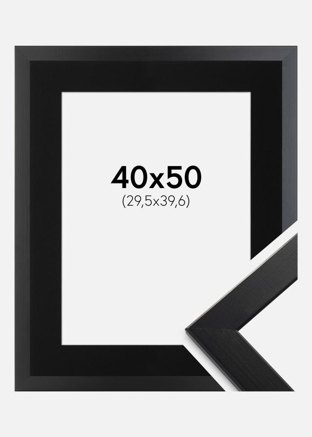 Ram med passepartou Frame Trendline Black 40x50 cm - Picture Mount Black 12x16 inches