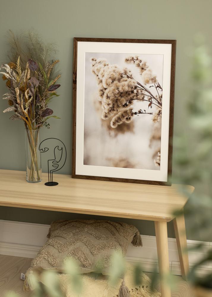 Ram med passepartou Frame Stilren Walnut 60x60 cm - Picture Mount White 45x45 cm