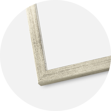 Ram med passepartou Frame Galant Silver 40x50 cm - Picture Mount White 29,7x42 cm (A3)