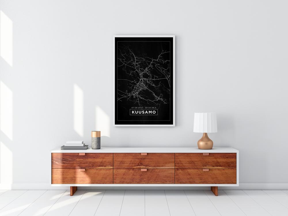 Bildverkstad Map - Kuusamo - Black Poster