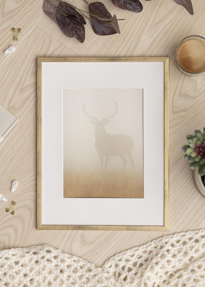 Ram med passepartou Frame Galant Gold 30x40 cm - Picture Mount White 21x30 cm