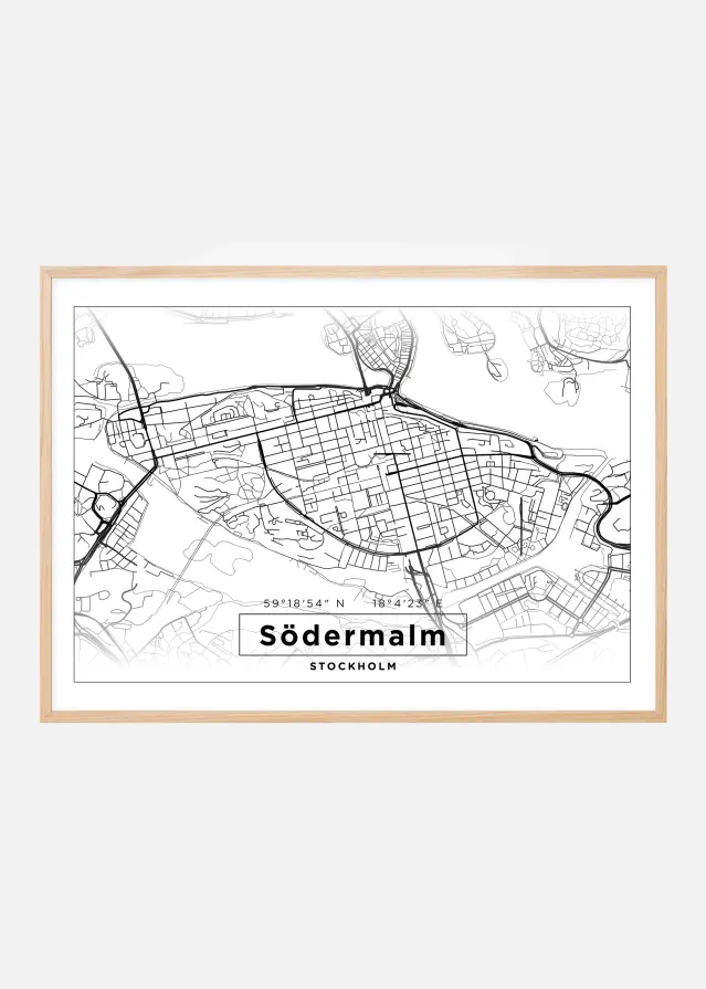 Bildverkstad Map - Södermalm - White Poster