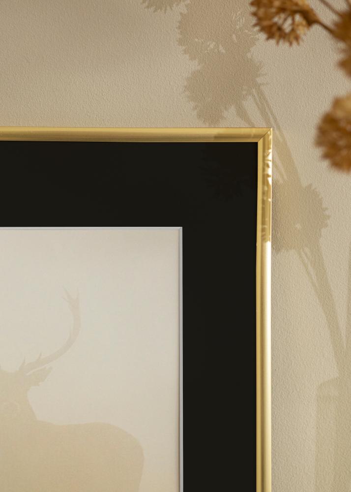 Ram med passepartou Frame New Lifestyle Gold 50x70 cm - Picture Mount Black 16x24 inches