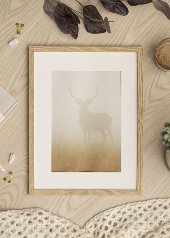 Ram med passepartou Frame Trendy Oak 24x30 cm - Picture Mount White 7x9 inches