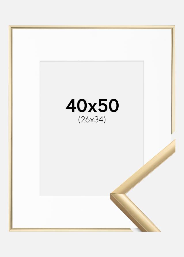 Ram med passepartou Frame New Lifestyle Gold 40x50 cm - Picture Mount White 27x35 cm