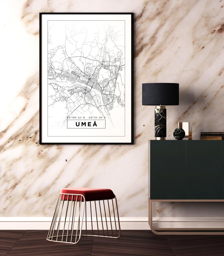 Bildverkstad Map - Umeå - White Poster