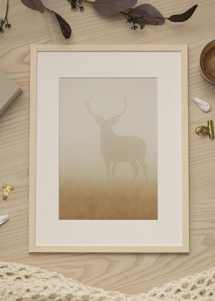 Ram med passepartou Frame Edsbyn Maple 40x70 cm - Picture Mount White 28x58 cm