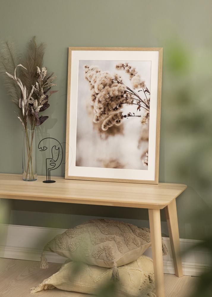 Ram med passepartou Frame Stilren Acrylic Glass Oak 60x60 cm - Picture Mount White 45x45 cm