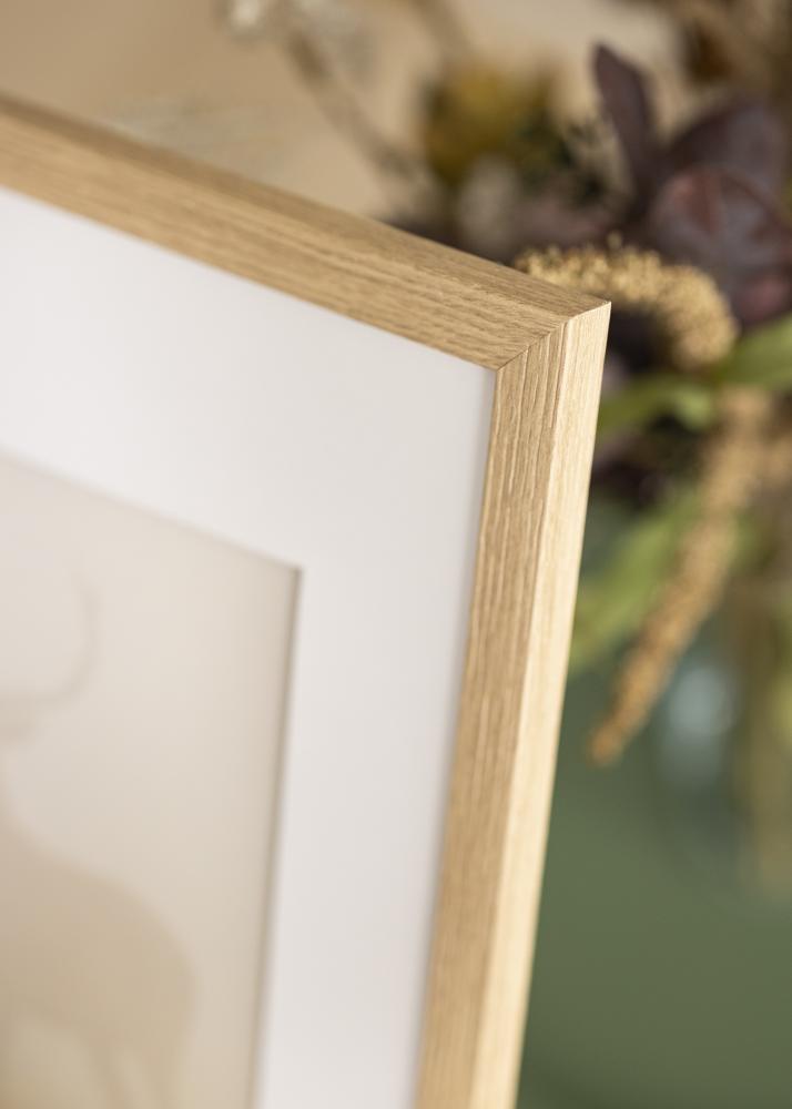 Ram med passepartou Frame Stilren Acrylic Glass Oak 60x60 cm - Picture Mount White 45x45 cm