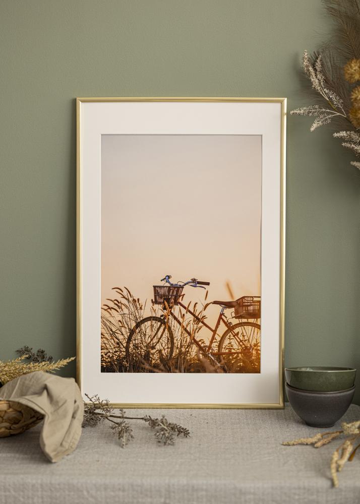 Ram med passepartou Frame New Lifestyle Shiny Gold 40x50 cm - Picture Mount White 27x35 cm